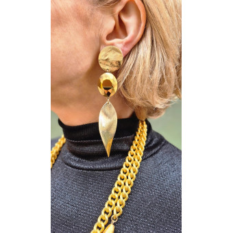 FEUILLE Dorée & cristal - Francine BRAMLI Paris