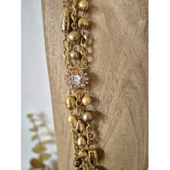 Collier SPLENDEUR doré Fermoir cristal - Francine BRAMLI Paris