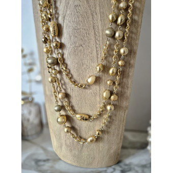 Collier SPLENDEUR doré Fermoir cristal - Francine BRAMLI Paris