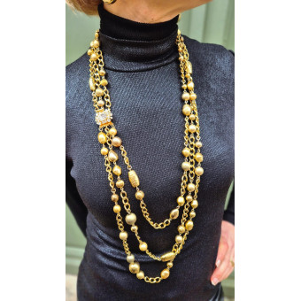 Collier SPLENDEUR doré Fermoir cristal - Francine BRAMLI Paris