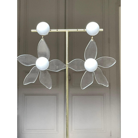 FLEURETTE blanc transparent - Francine BRAMLI Paris