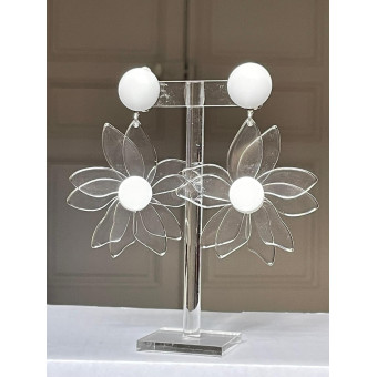 FLEURETTE Dble blanc transparent - Francine BRAMLI Paris