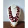 Collier REGIS Rouge 3 rangs - FRANCINE BRAMLI Paris