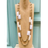 Sautoir EMILIO Blanc/doré - Francine BRAMLI Paris Collier