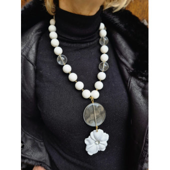 Collier FLEUR Blanc - FRANCINE BRAMLI Paris