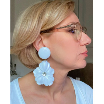 FLEUR blanche pistil en cristal - Francine BRAMLI Paris