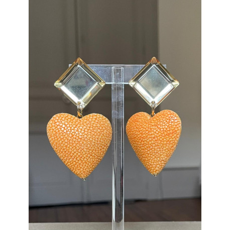 COEUR Galuchat ambre - Francine BRAMLI Paris