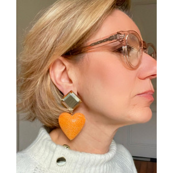 COEUR Galuchat ambre - Francine BRAMLI Paris