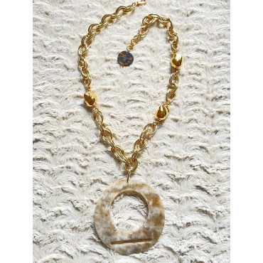 Collier DINO acétate de c. & cristal - Francine BRAMLI Paris
