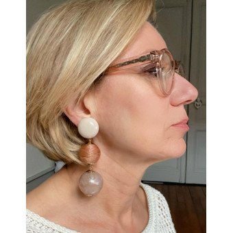 BETYNA perles de soie beige - Francine BRAMLI Paris
