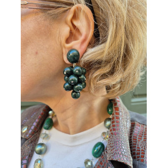 GRAPPE vert marbré - Francine BRAMLI Paris