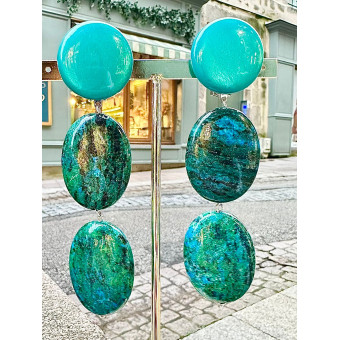 CINDY bleu/vert - Francine BRAMLI Paris