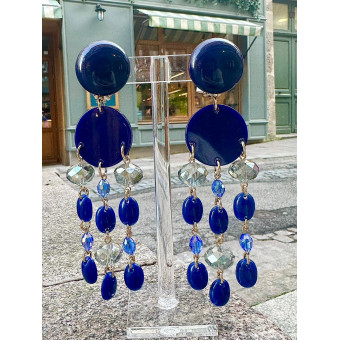 FLORETTE 2 Bleue & cristal - Francine BRAMLI Paris