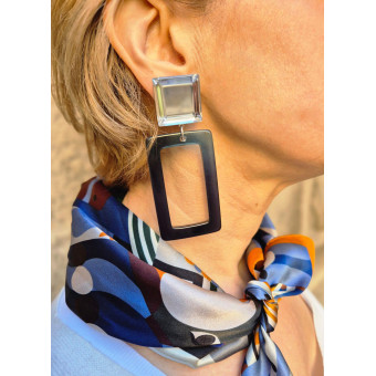 PAULINE Bleue Cabochon Miroir - Francine BRAMLI Paris