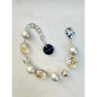 Bracelet SWANN gris/argt - Francine BRAMLI Paris