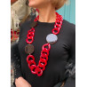MARIO maillons rouges & écaille - Francine BRAMLI PARIS Collier