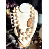 Collier PABLO Ivoire, bois naturel & cuir - Francine BRAMLI Paris