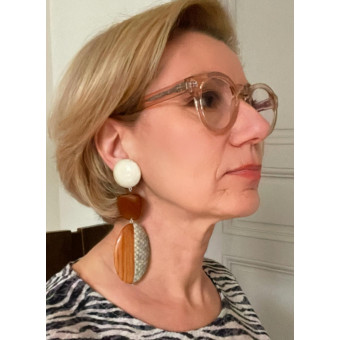 CASSIOPEIA bois naturel & cuir - Francine BRAMLI Paris