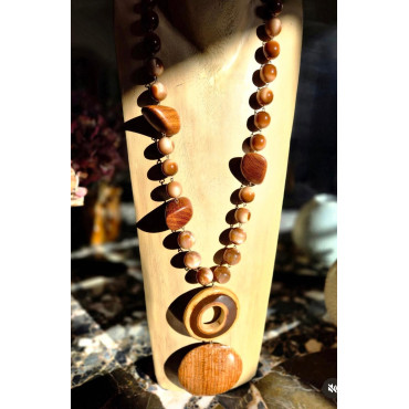 Collier PABLO long marron  - Francine BRAMLI Paris