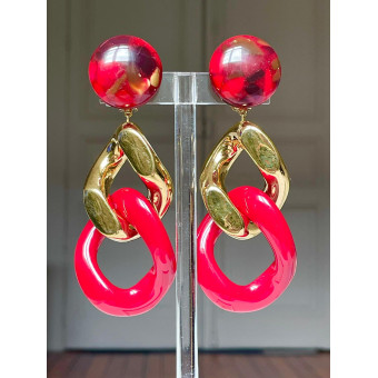 KEREN maillons rouge & or - Francine BRAMLI Paris
