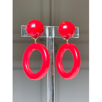 MILA Créoles rouge - Francine BRAMLI Paris