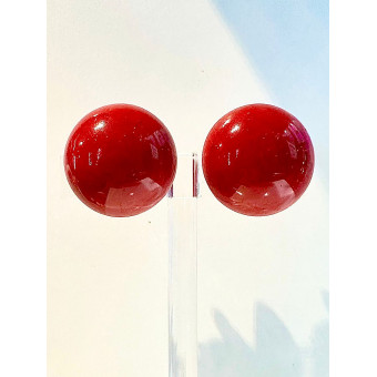 RAINBALL 2,8 rouge foncé moucheté - Francine BRAMLI Paris