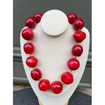Collier EDOUARD Bleu/Jaune/Doré/Orange - Francine BRAMLI Paris