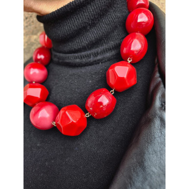 Collier EDOUARD Bleu/Jaune/Doré/Orange - Francine BRAMLI Paris