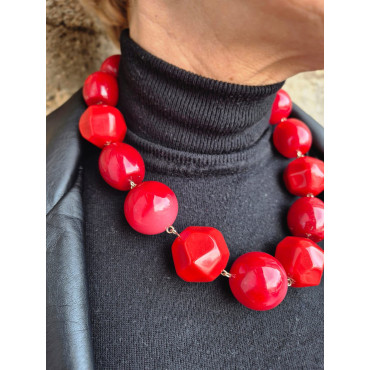 Collier EDOUARD Bleu/Jaune/Doré/Orange - Francine BRAMLI Paris