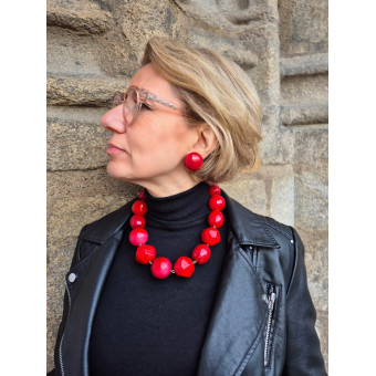 Collier EDOUARD Bleu/Jaune/Doré/Orange - Francine BRAMLI Paris