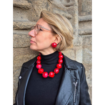 Collier EDOUARD Bleu/Jaune/Doré/Orange - Francine BRAMLI Paris