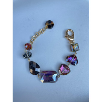 Bracelet SWANN cristal carré Prune - Francine BRAMLI Paris