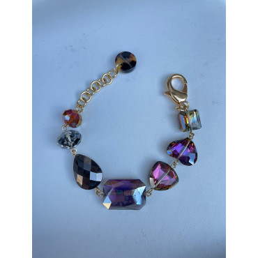 Bracelet SWANN cristal carré Prune - Francine BRAMLI Paris