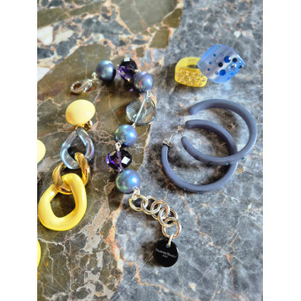 SWANN Bleu, cristal & perles de Majorque - Francine BRAMLI Paris