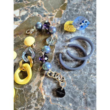 SWANN Bleu, cristal & perles de Majorque - Francine BRAMLI Paris