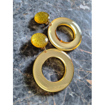 CELESTINE créole Jaune effet miroir - Francine BRAMLI Paris