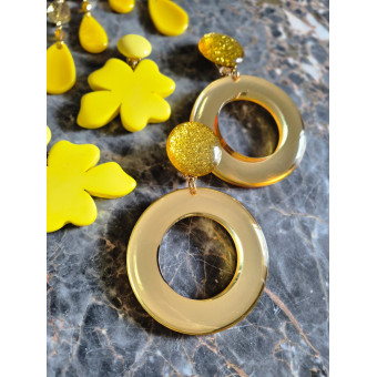 CELESTINE créole Jaune effet miroir - Francine BRAMLI Paris