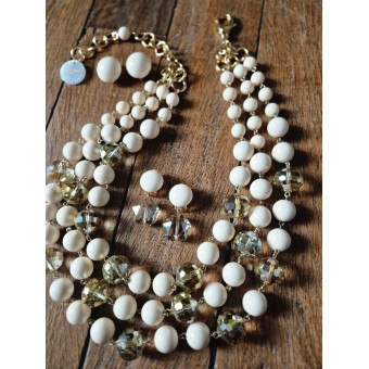 Collier REGIS Ivoire 3 rangs - Francine BRAMLI Paris