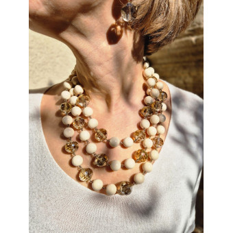 Collier REGIS Ivoire 3 rangs - Francine BRAMLI Paris
