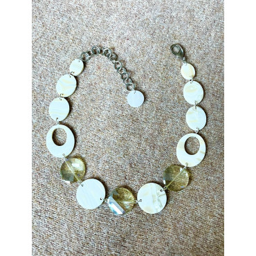 Collier TOMY ivoire marbré - Francine BRAMLI Paris