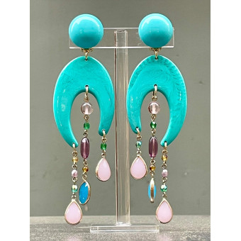 CONSTANCE turquoise rose - Francine BRAMLI Paris