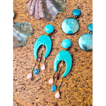 CONSTANCE turquoise rose - Francine BRAMLI Paris