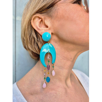 CONSTANCE turquoise rose - Francine BRAMLI Paris