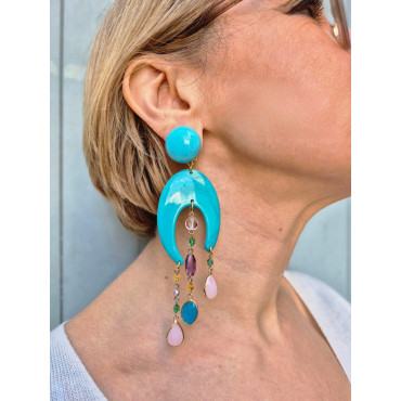 CONSTANCE turquoise rose - Francine BRAMLI Paris