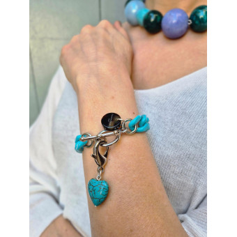 CHARLY Maillons Turquoise Charms turquoise - Francine BRAMLI Paris