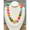 DYLAN perles rose/orange/vert/bleu/jaune - Francine BRAMLI Paris