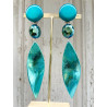 FEUILLE LG Turquoise - Francine BRAMLI Paris