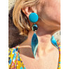 FEUILLE LG Turquoise - Francine BRAMLI Paris