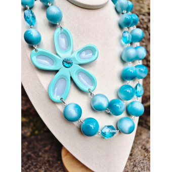 Collier KOPSIA bleu - Francine BRAMLI Paris