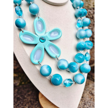 Collier KOPSIA bleu - Francine BRAMLI Paris